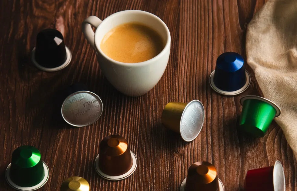 Coffee capsule co-packing and contract manufacturing production line showing automated filling, sealing, and packaging for private label brands
